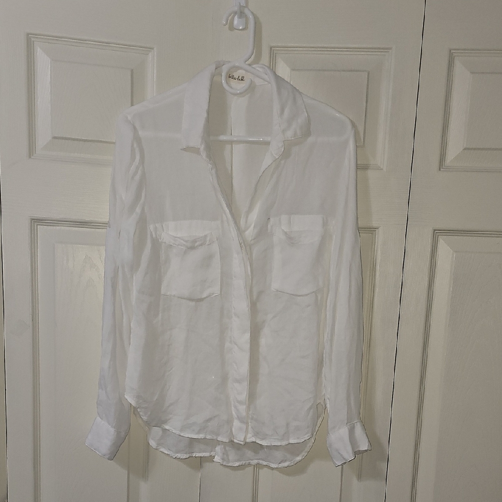 Bella Dahl women's Split Back Button Down shirt - White